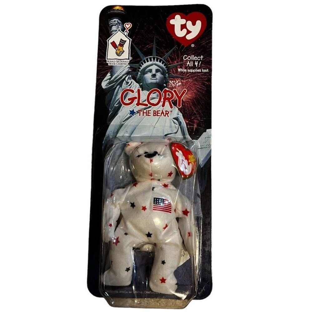 TY McDonalds Teenie Beanie Baby GLORY the Bear date of birth 1997 Rare OPENED